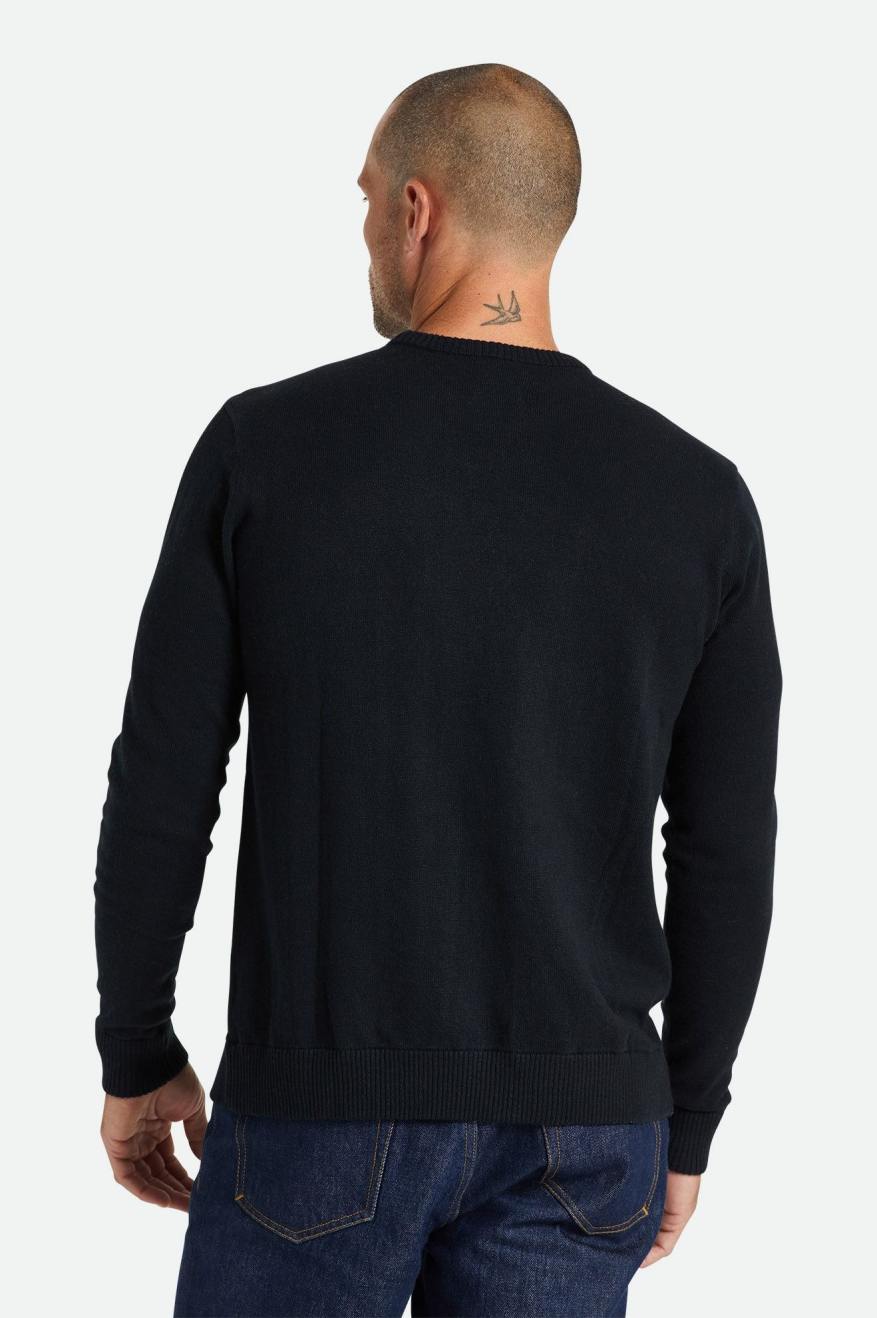 Brixton Reserve Cashmere Sweater Men's Knitwear Black | 174WHDMZR