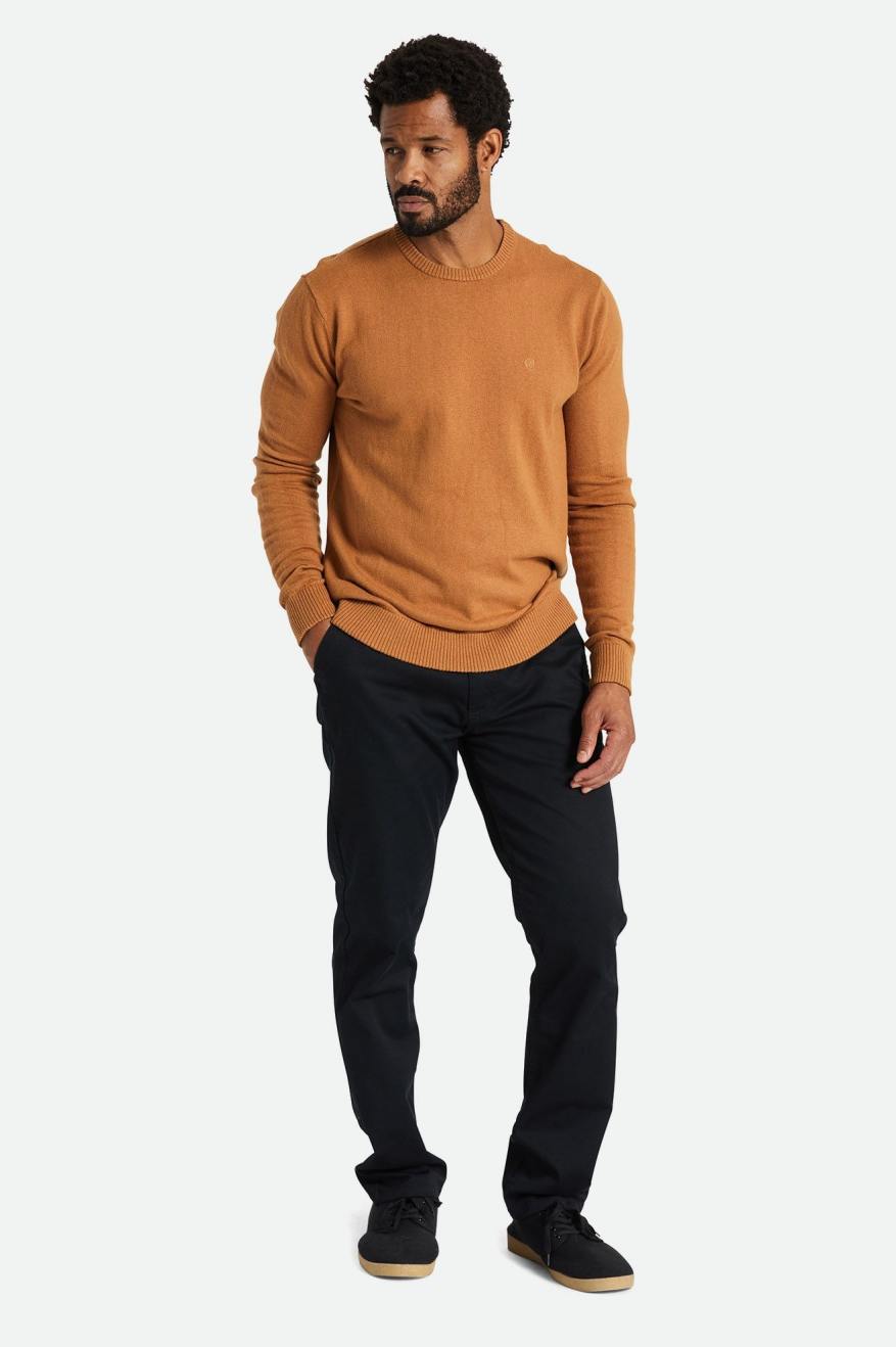 Brixton Reserve Cashmere Sweater Men's Knitwear Brown | 461XOBYKL