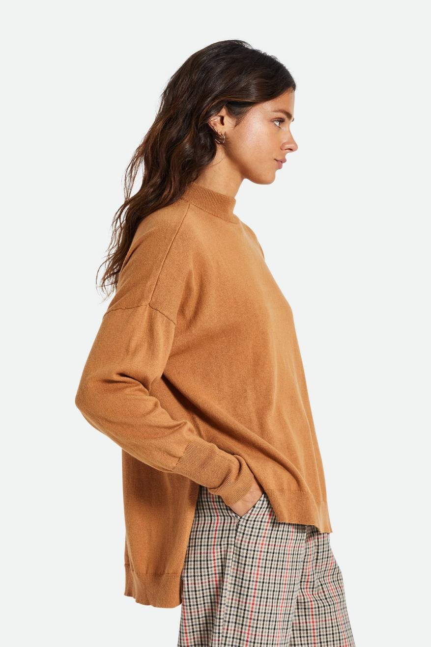 Brixton Reserve Oversized Cashmere Sweater Women's Tops Orange | 059QVSZAP