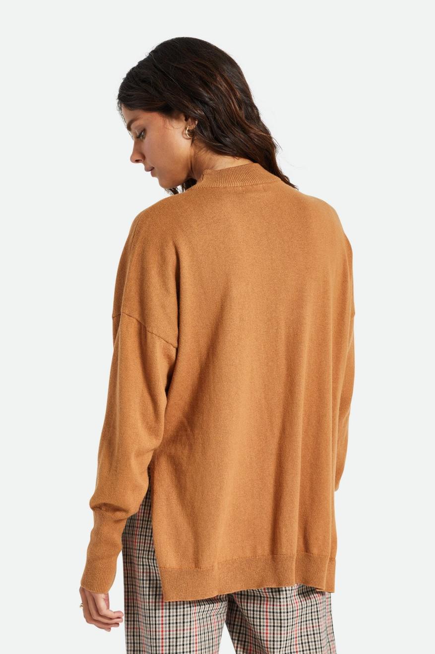 Brixton Reserve Oversized Cashmere Sweater Women's Tops Orange | 059QVSZAP