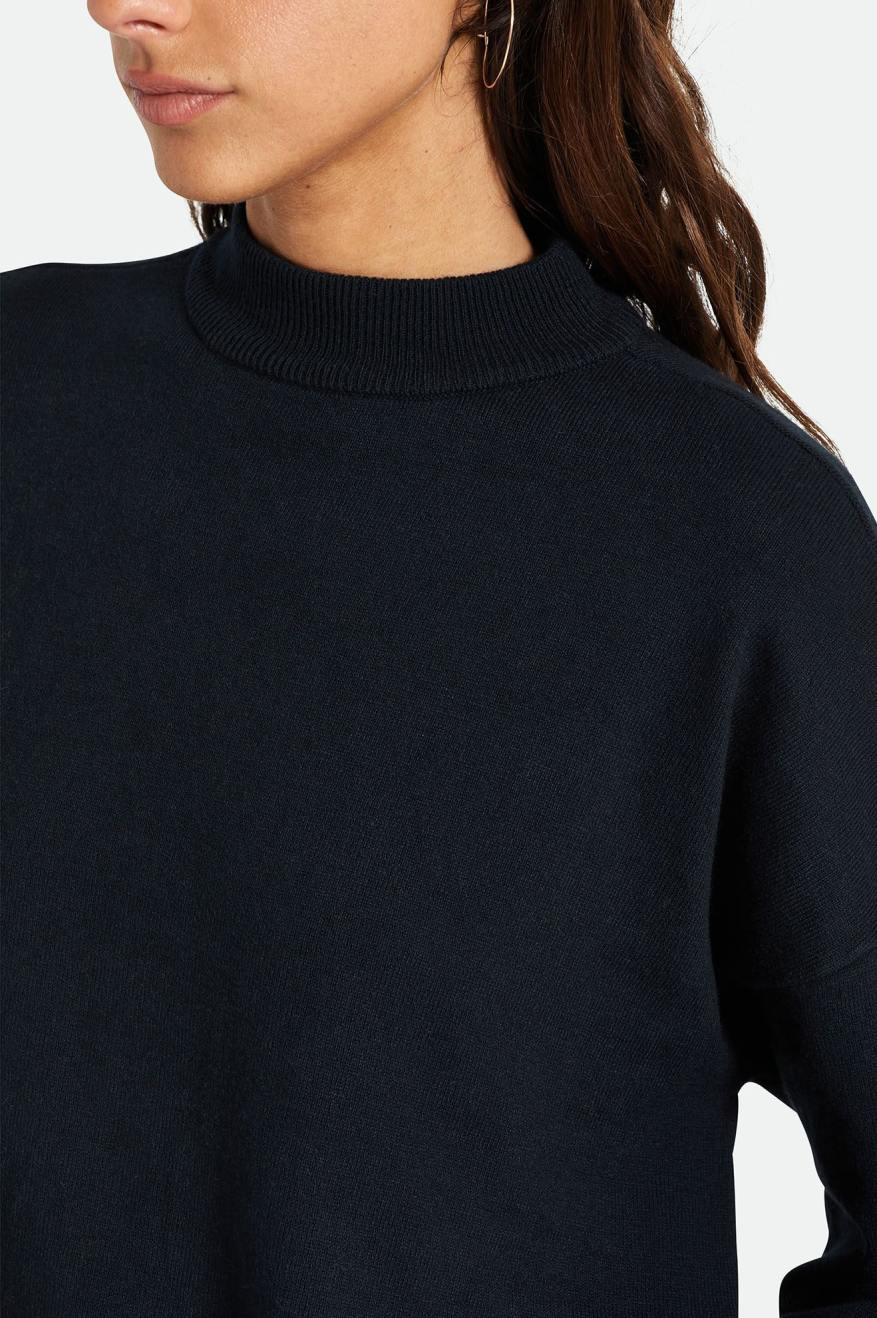 Brixton Reserve Oversized Cashmere Sweater Women's Tops Black | 289ABLYDJ