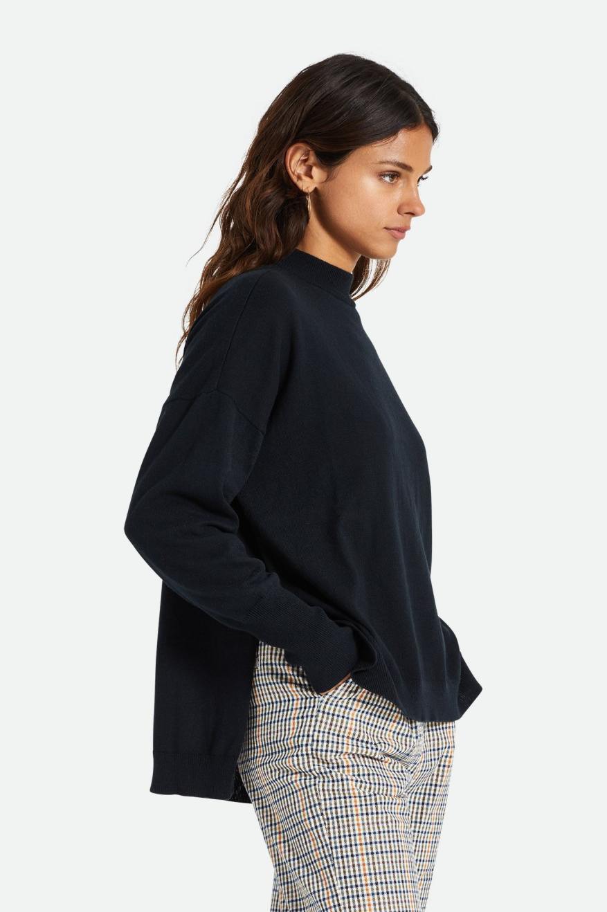 Brixton Reserve Oversized Cashmere Women's Sweaters Black | 354HQDUBV