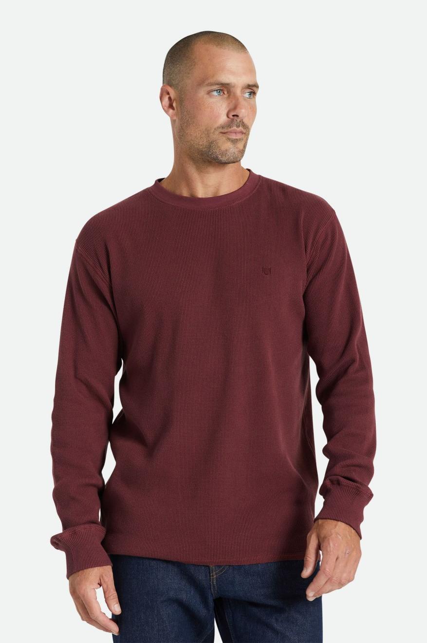 Brixton Reserve Thermal L/S Men\'s Knitwear Red | 394UKDOGA