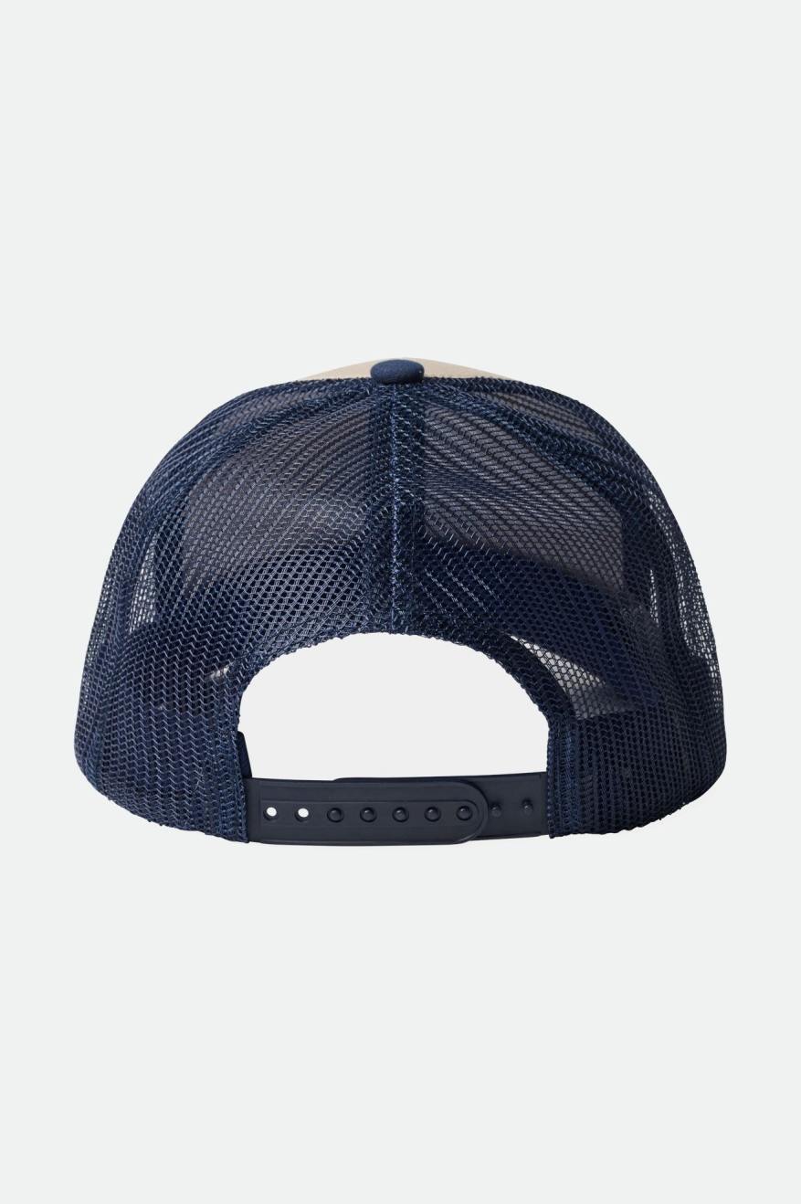 Brixton Rival Stamp NetPlus MP Trucker Hat Men's Caps Navy | 673LIZPFJ