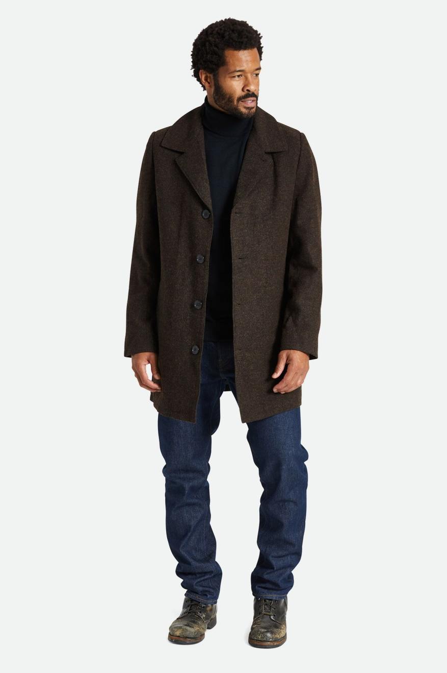 Brixton Union Trench Men's Jackets Drak Brown | 346OQFPBT