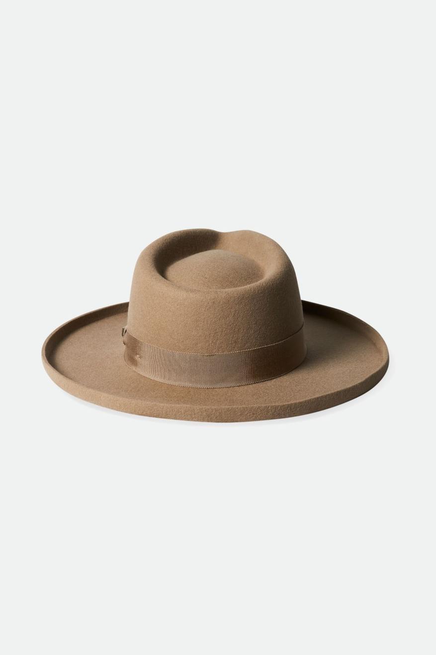 Brixton Victoria Felt Fedora Women's Fedoras Brown | 309FBSNMU