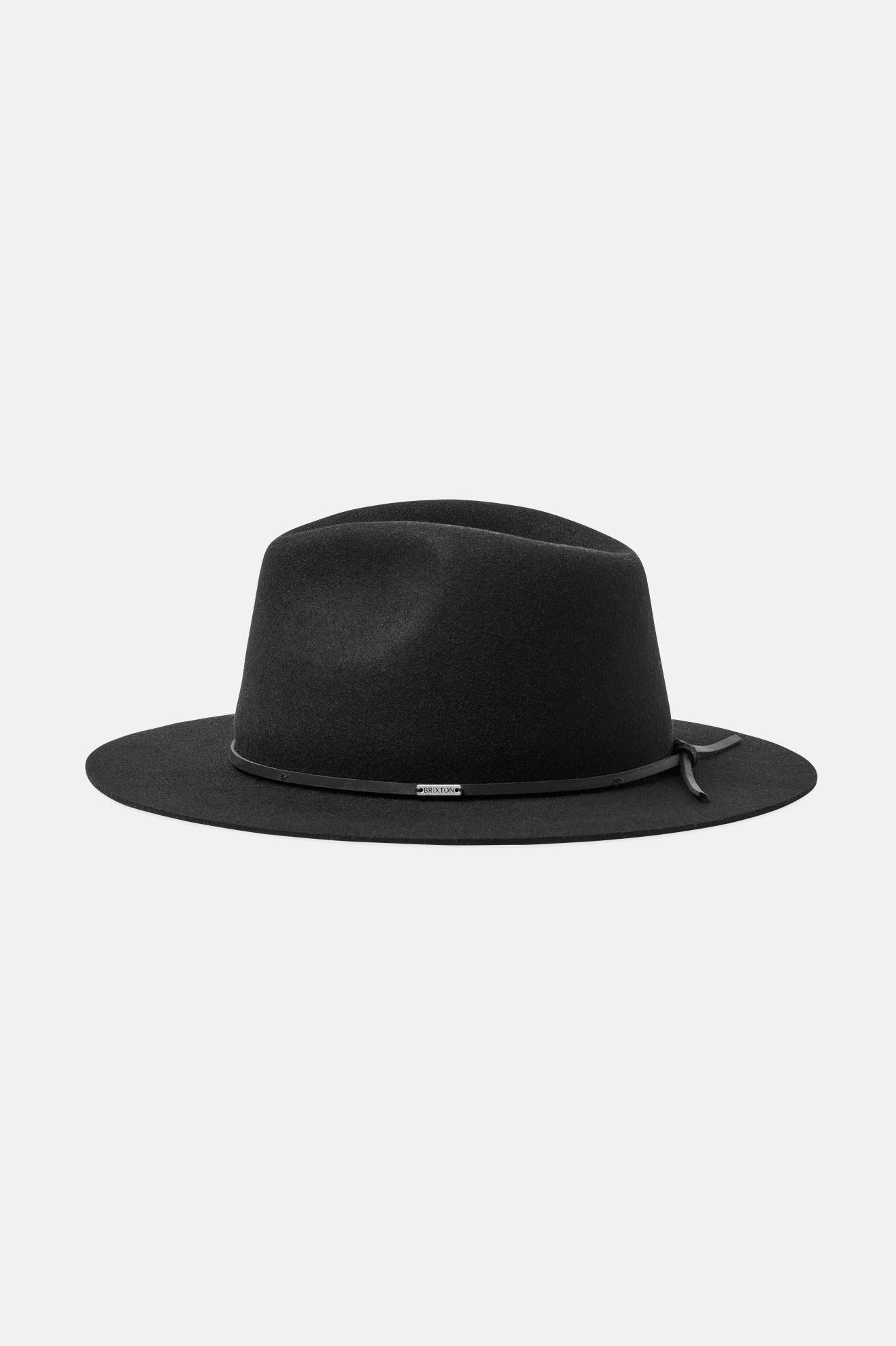 Brixton Wesley Men's Fedoras Black | 682TUJBKO