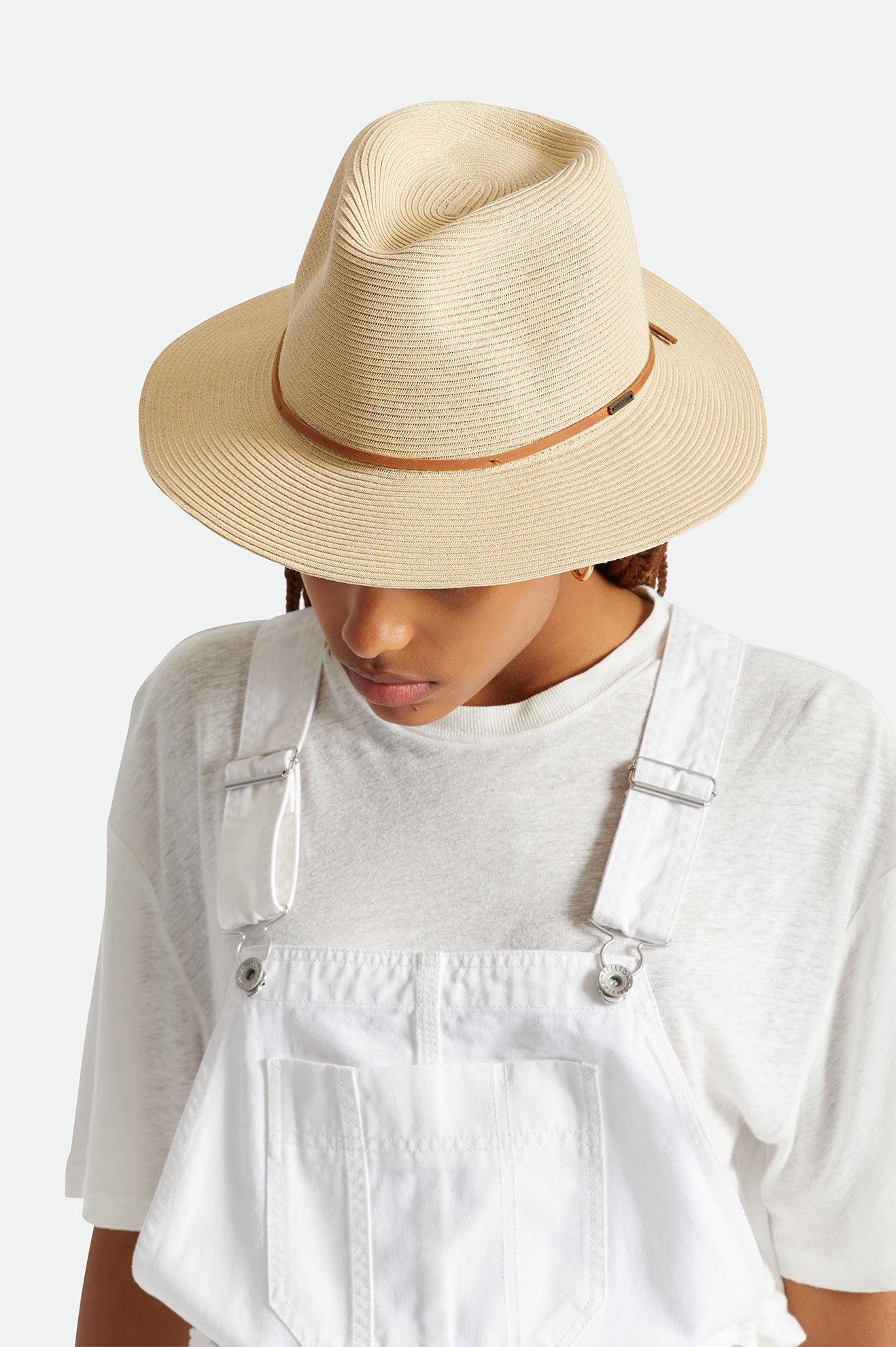 Brixton Wesley Packable Fedora Women's Straw Hats Brown | 728AXPVWH