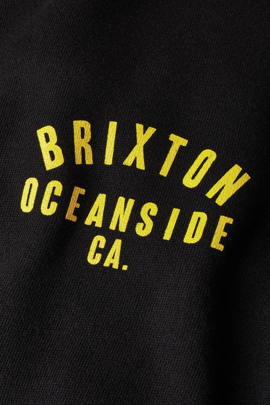 Brixton Woodburn Oceanside Fleece Men's Hoodie Black / Gold | 478XTZAVQ