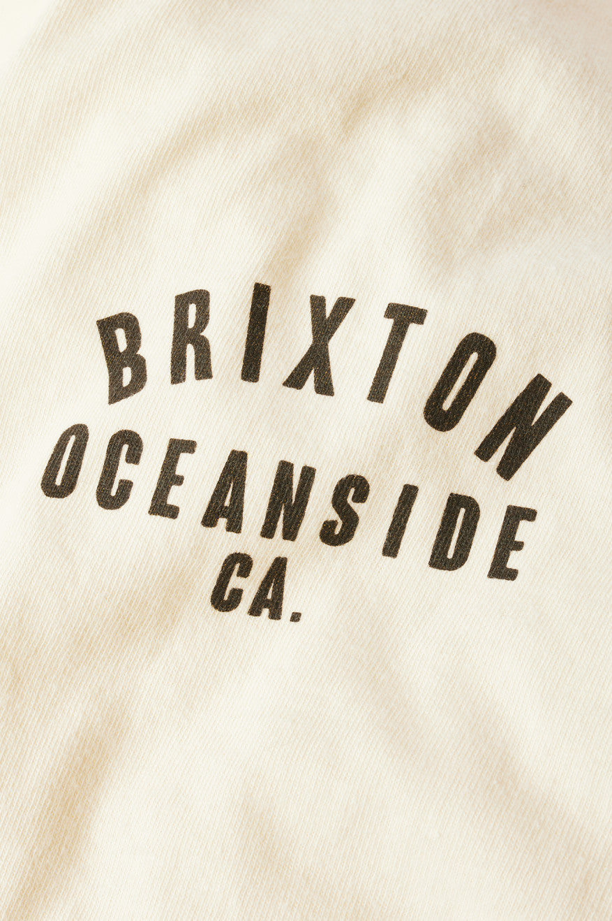 Brixton Woodburn Oceanside S/S Standard Men's Tops Cream / Black | 209SXNOZK