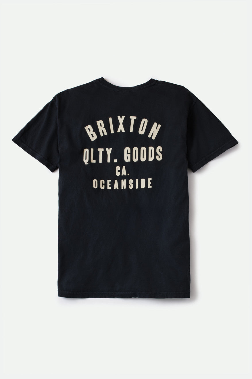 Brixton Woodburn Oceanside S/S Standard Men's Tops Black / White | 470GMQTKP