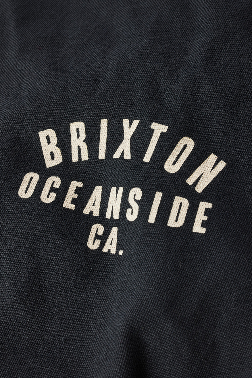 Brixton Woodburn Oceanside S/S Standard Men's Tops Black / White | 470GMQTKP